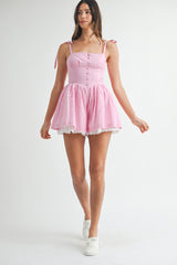 EVELYN TIE STRAP CORSET ROMPER
