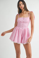 EVELYN TIE STRAP CORSET ROMPER
