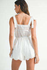 JORDAN FRONT TIE SLEEVELESS ROMPER