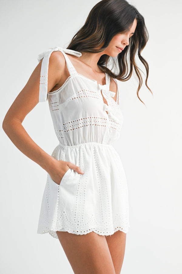 JORDAN FRONT TIE SLEEVELESS ROMPER