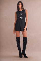 MINA JEWEL BOW DETAIL FITTED ROMPER