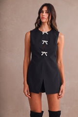 MINA JEWEL BOW DETAIL FITTED ROMPER