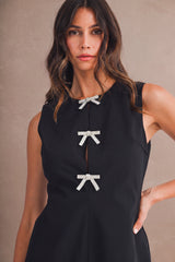 MINA JEWEL BOW DETAIL FITTED ROMPER