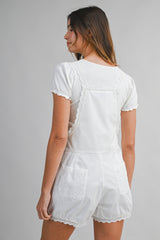 EWA EYELET ROMPER WITH TRIM DETAIL