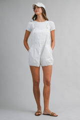 EWA EYELET ROMPER WITH TRIM DETAIL