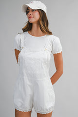 EWA EYELET ROMPER WITH TRIM DETAIL
