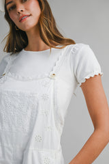 EWA EYELET ROMPER WITH TRIM DETAIL