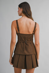 KIMBERLY FRONT BUTTON CLOSURE SUIT ROMPER