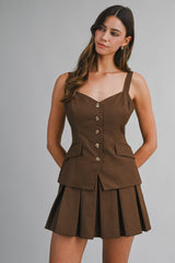 KIMBERLY FRONT BUTTON CLOSURE SUIT ROMPER
