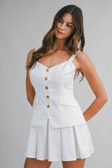 KIMBERLY FRONT BUTTON CLOSURE SUIT ROMPER