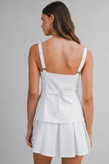 KIMBERLY FRONT BUTTON CLOSURE SUIT ROMPER