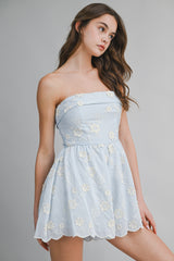 EMMELYN EMBROIDERY BACK SMOCKED ROMPER