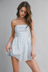 EMMELYN EMBROIDERY BACK SMOCKED ROMPER