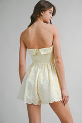 EMMELYN EMBROIDERY BACK SMOCKED ROMPER