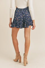 KINLEY GAUZE DIZZY FLORAL SKORT