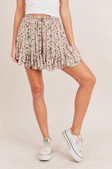 KINLEY GAUZE DIZZY FLORAL SKORT