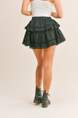 KIORA LACE TRIM TIERED MINI SKIRT