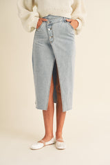 BORA FRONT SLIT DENIM SKIRT