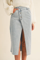 BORA FRONT SLIT DENIM SKIRT