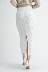 JESSAMINE FLORAL TEXTURED MIDI SKIRT