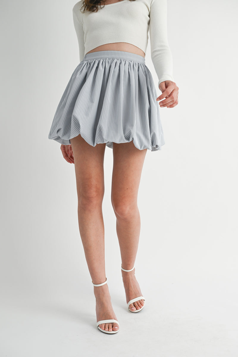 GEORGIA STRIPE BUBBLE HEM MINI SKIRT