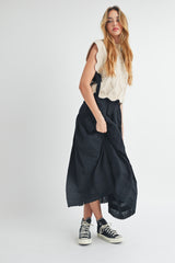 JOSIE TIERED PINTUCK EYELET LACE TRIMMED MIDI SKIRT