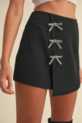 MARLEY BOW APPLIQUE MINI SKIRT