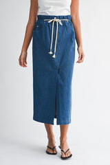 AMERIE DENIM MIDI SKIRT