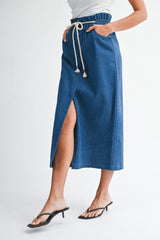 AMERIE DENIM MIDI SKIRT