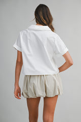 CURSTIN EMBROIDERY BUBBLE HEM MINI SKIRT