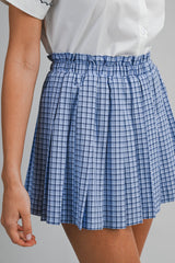JINNY PLAID PLEATED SKIRT