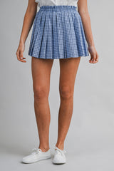 JINNY PLAID PLEATED SKIRT