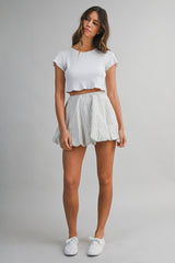 ELLE FLORAL PRINTED BUBBLE HEM MINI SKIRT
