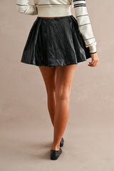 LIA FAUX LEATHER PLEATED MINI SKIRT