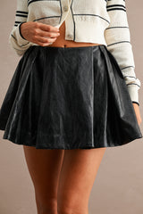 LIA FAUX LEATHER PLEATED MINI SKIRT