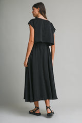 SSERA SATIN CROP TOP SKIRT SET