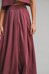 SSERA SATIN CROP TOP SKIRT SET