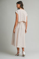 SSERA SATIN CROP TOP SKIRT SET