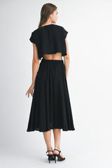 LYRIC CROP TOP AND MIDI SKIRT SET