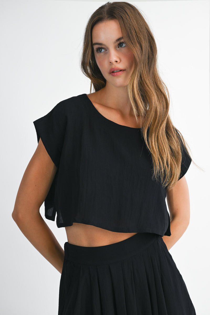 LYRIC CROP TOP AND MIDI SKIRT SET