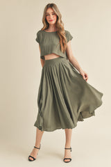 SAOIRSE CROP TOP AND MIDI SKIRT SET