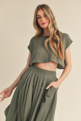 SAOIRSE CROP TOP AND MIDI SKIRT SET