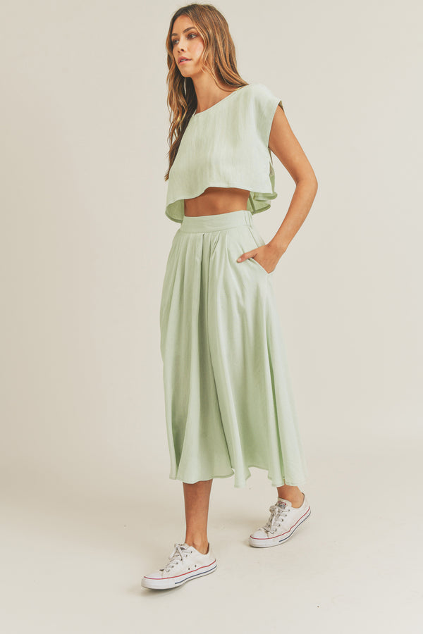 HALLIE CROP TOP AND MIDI SKIRT SET