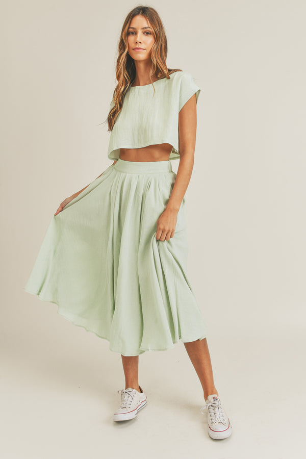 HALLIE CROP TOP AND MIDI SKIRT SET