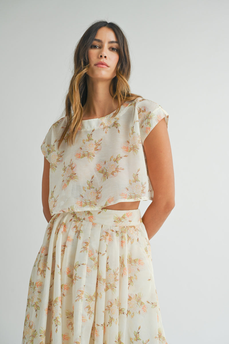 NAPHEESA CROP TOP AND MIDI SKIRT SET