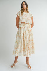 NAPHEESA CROP TOP AND MIDI SKIRT SET