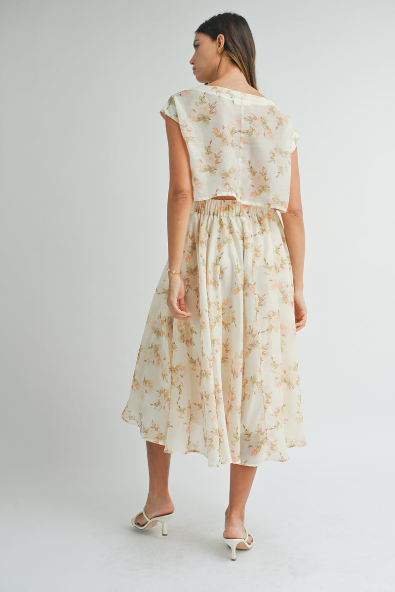NAPHEESA CROP TOP AND MIDI SKIRT SET