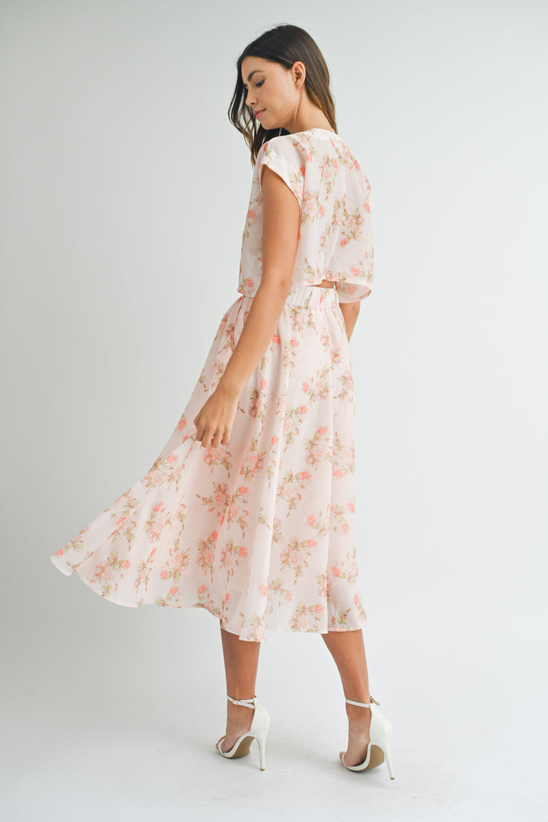 NAPHEESA CROP TOP AND MIDI SKIRT SET