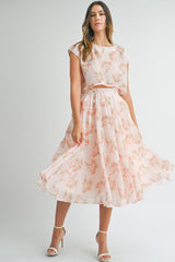 NAPHEESA CROP TOP AND MIDI SKIRT SET