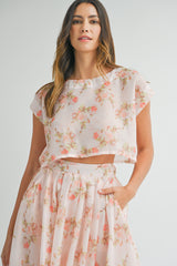 NAPHEESA CROP TOP AND MIDI SKIRT SET